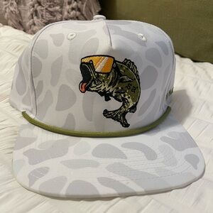 Southern String Hat Co. White Camo Bass SnapBack Rope Hat